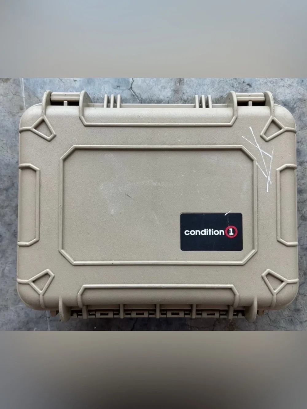 Condition 1 Gun Pistol Case Tan Hard Rigid Plastic
